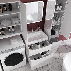 Style Line Тумба с раковиной Марелла 60 Люкс Plus антискрейтч белая – фотография-6